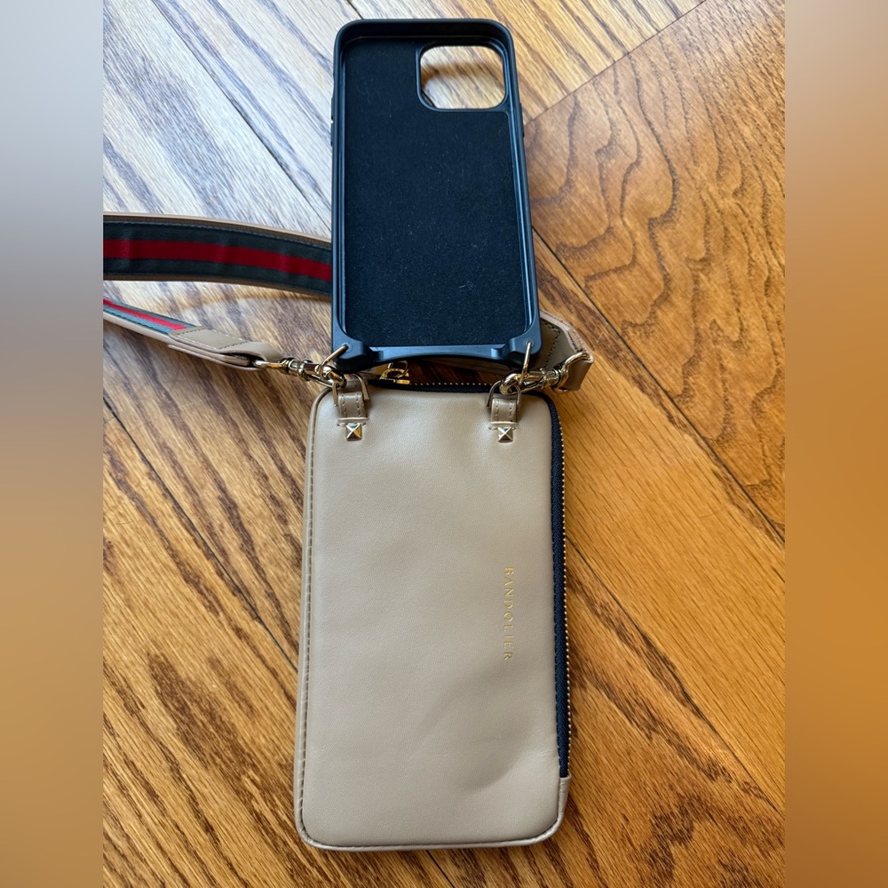 Bandolier Tan Crossbody Phone Bag Pouch Kimberly Strap iPhone 13 Pro Max case - Picture 3 of 8